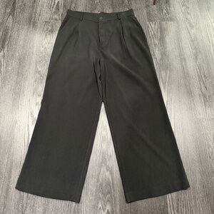 High Waisted Pleated Wide Leg Trousers